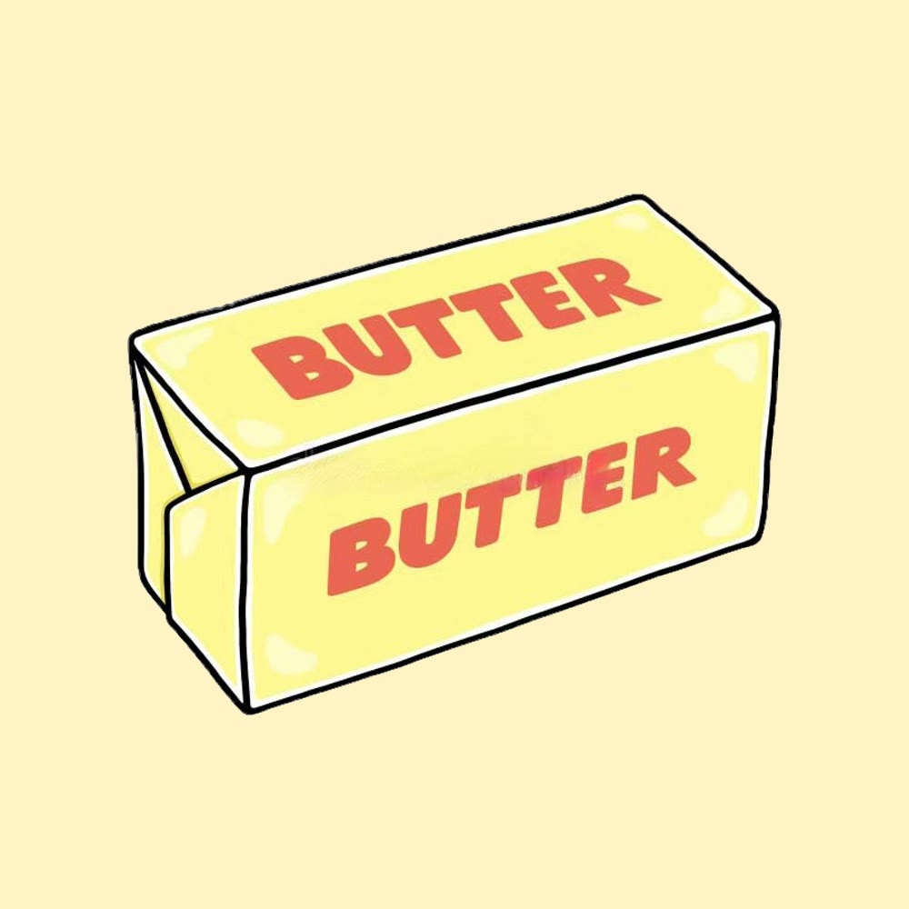 A drawing of a stick of butter